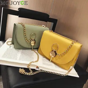 

Fashion Messenger Bags for Women 2020 Leather Pure Color Chain Shoulder Crossbody Bag