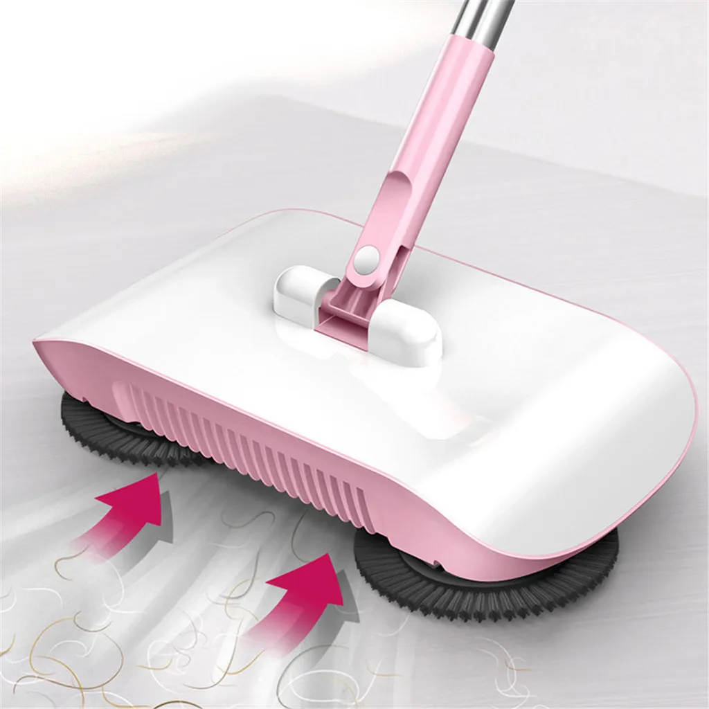 Rcool New Product Magic 360 Rotary Home Use Manual Telescopic Floor Dust Sweeper Broom Cleaning Mop Tool Rose Gold 