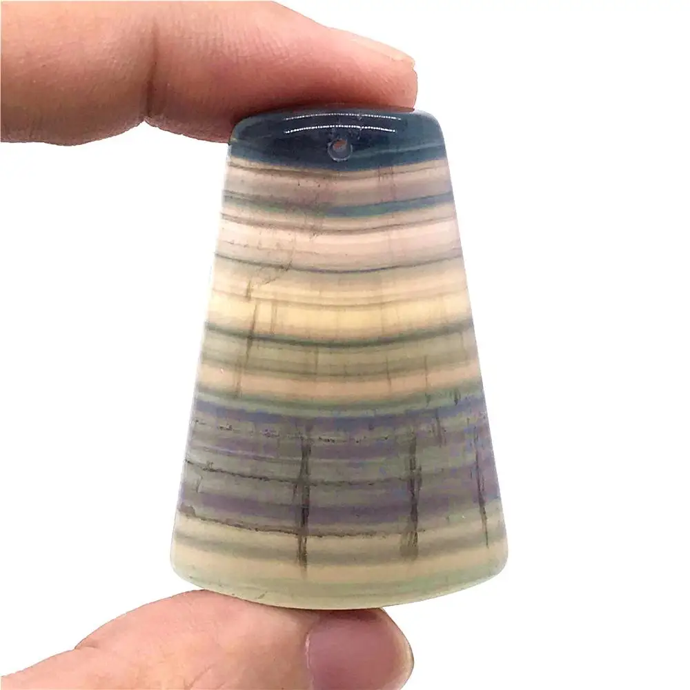 

Top Natural Rainbow Fluorite Necklace Pendant For Woman Lady Man Crystal 48x35x14mm Beads Silver Rectangle Stone Jewelry AAAAA
