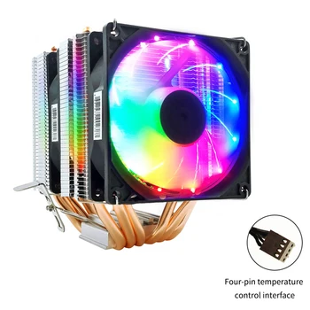 

Heat Dissipation Cooling Efficient 6 Heatpipes Dual Tower Laptop CPU Fan Desktop Computer Office Easy Install Durable Low Noise