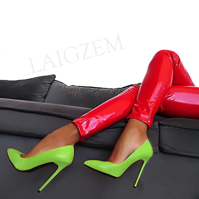 LAIGZEM/ г.; босоножки на высоком каблуке-шпильке с острым носком; офисный женский вечеринка; базовая обувь; zapatos mujer; большие размеры 34-47
