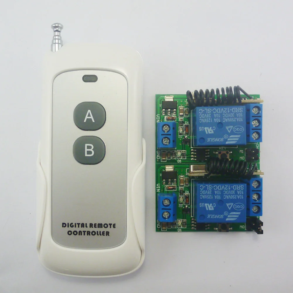 

433M Large Power 2 Button PT2262 Control RF Wireless Remote On/off Switch + Delay Time Timer Controller Link