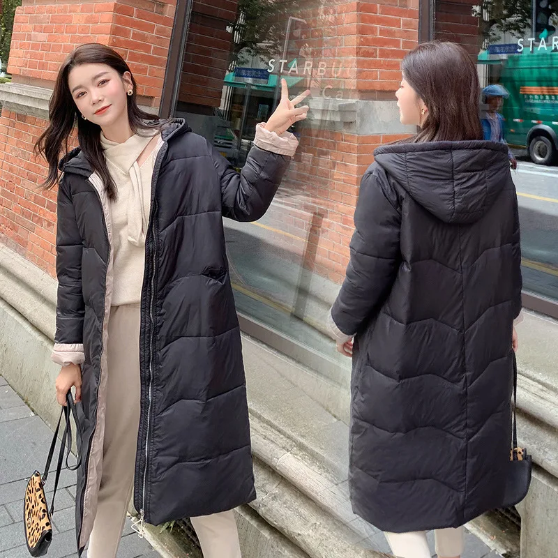

Hot Selling 2019 New Style Thin down Jacket Cotton-padded Clothes Women's Mid-length Cotton-padded Clothes Winter Fashion Loose-