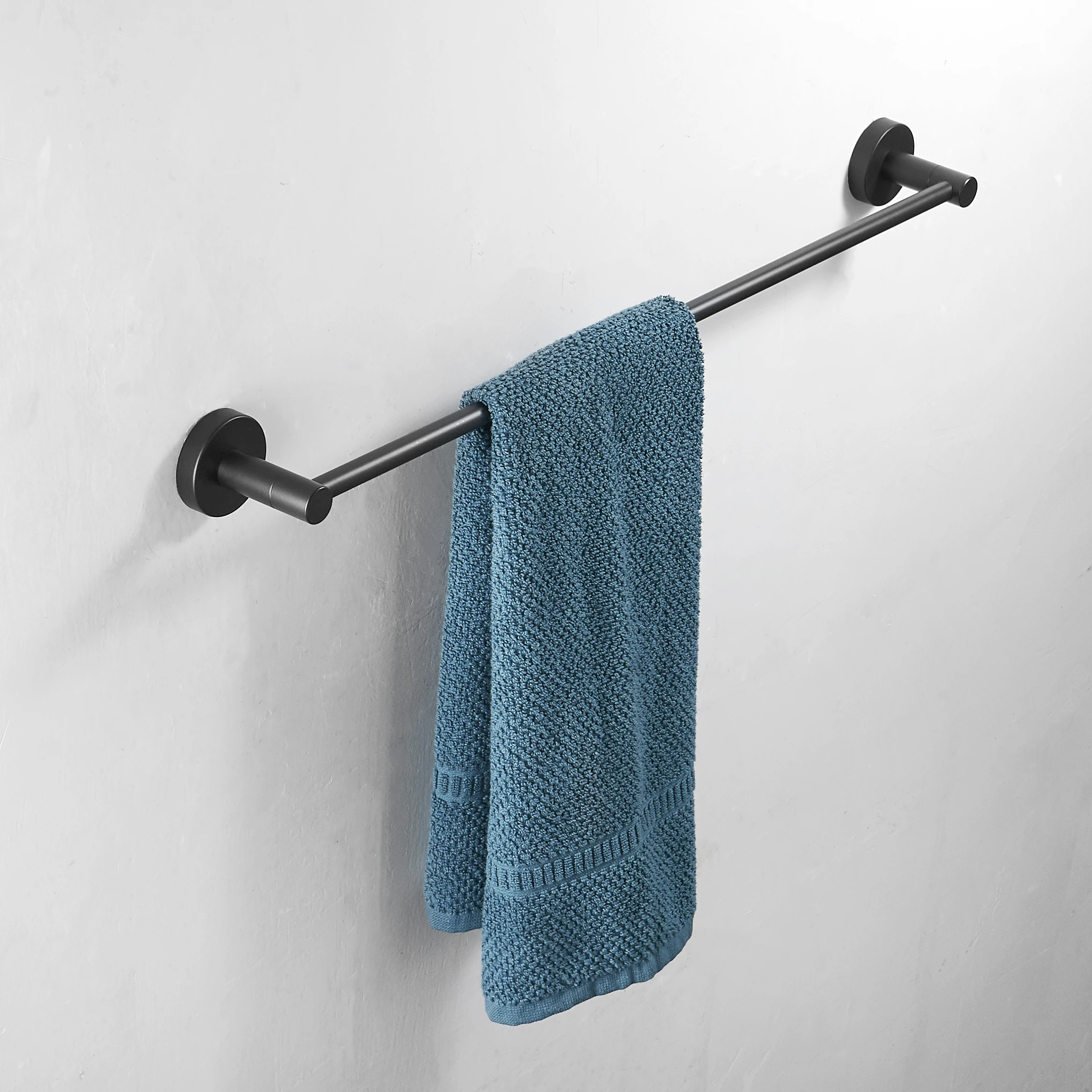 Matt Black Stainless Steel Single Towel Bar Holder Wall Mount Towels