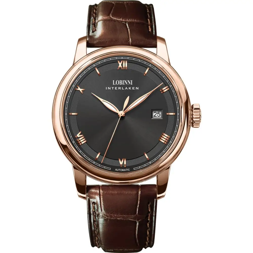 men watch p2 Мужские наручные часы, мужские автоматические часы LOBINNI, мужские роскошные брендовые водонепроницаемые механические наручные часы, нарядные часы, швейцарские часы - Цвет: men watch p2