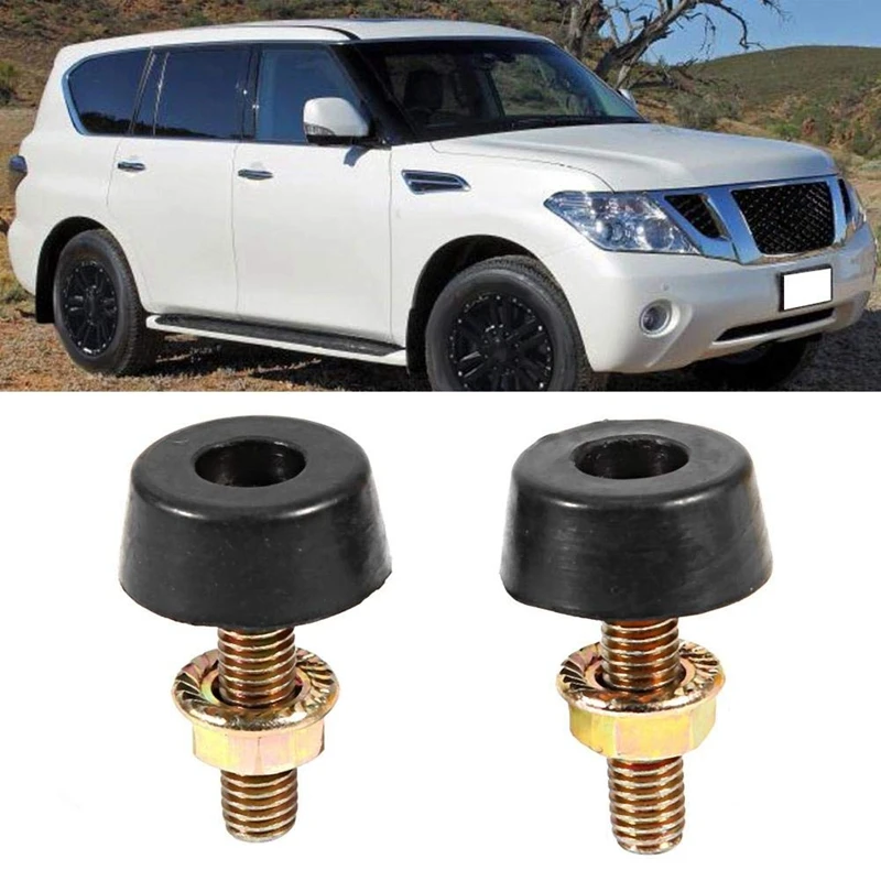 1 Pair Engine Bonnets Bonnet Adjuster Bump Stop hood adjuster Fit for Nissan Patrol GQ for Ford Maverick BSANS1GP-1 62840-H8500 Hood Pins