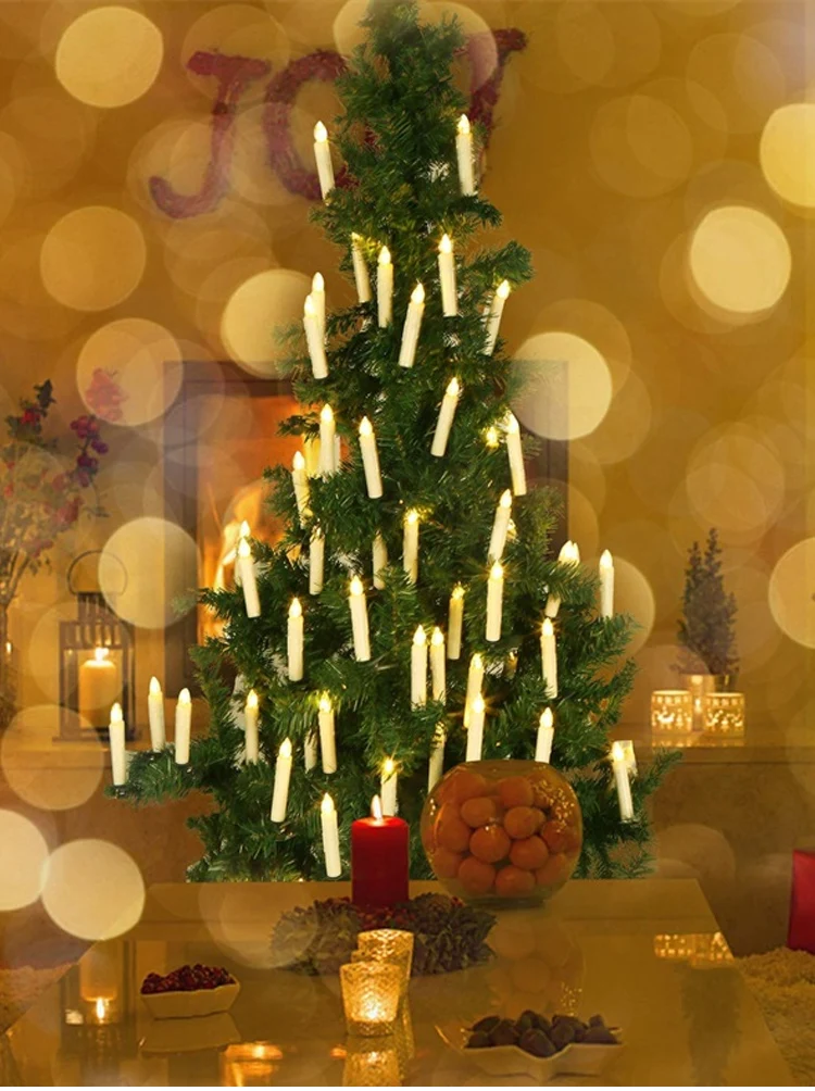 Новогодний светодиодный светильник с батареей для свечей, имитирующий пламя, чайные лампы, свадебные, вечерние, рождественские, на день рождения, новогодние украшения для дома