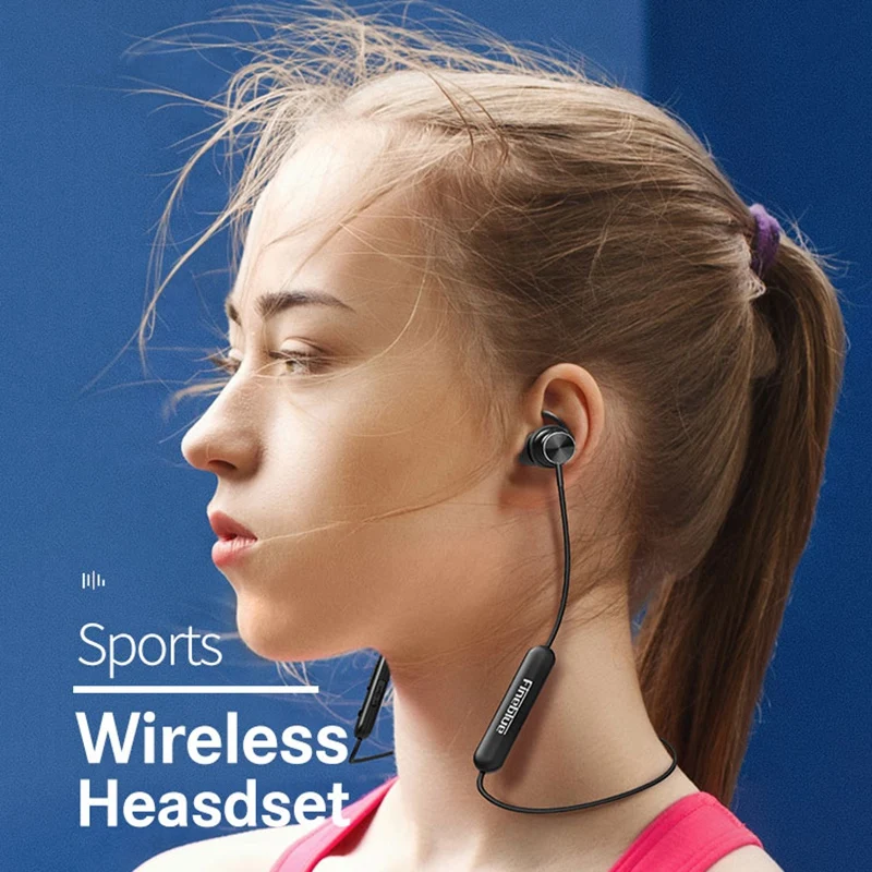 FineBlue mate 10 Магнитная Беспроводная Bluetooth 4,1 Гарнитура с шейным ремешком спортивные наушники стерео бас наушники с микрофоном