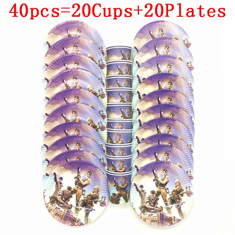 BeiPan 40pcs Вечерние украшения мульти-стиль замок игра есть курица игра 20шт/40 шт Вечерние бумажные стаканчики и тарелки вечерние принадлежности - Цвет: BeiPan 40pcs