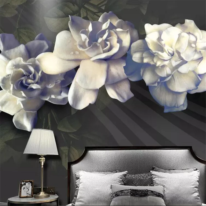 Beibehang-HD-large-relief-scorpion-flower-retro-background-wall-painting-custom-large-mural-green-wallpaper-papel (3)