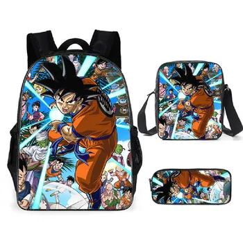 

3 Pcs/Set Backpack Dragon Ball School Backpack for Kid Boy Girl School Bag Teenage Students Bookbag Custom Bags Travel Backpack