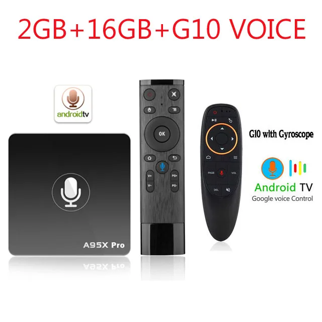 A95X PRO tv Box Amlogic S905W 2 Гб ОЗУ 16 Гб ПЗУ медиаплеер 2,4G WiFi Поддержка Youtube 4K HD 3D tv Android 7,1 Google tv Box - Цвет: 2GB 16GB G10G