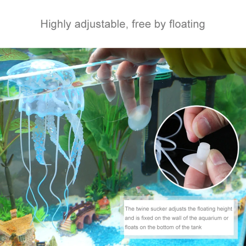Водный пейзаж, светящийся эффект, искусственные медузы, аквариум, украшение для аквариума, мини-подводная лодка, украшение, 1 шт