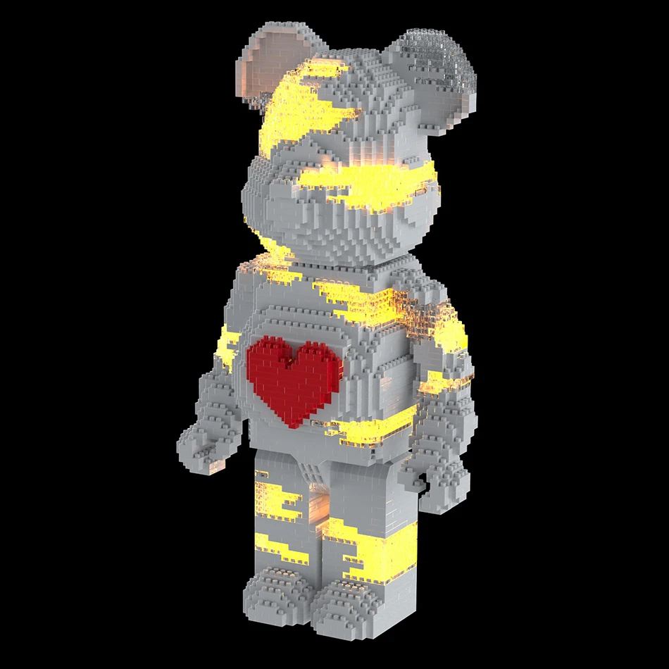 3142 шт. Город ящее сердце белый медный кирпичи Micro MOC строительные блоки пришки