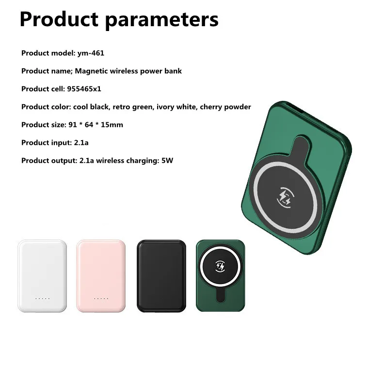 portable charger NEW 5000mAh Portable Magnetic Wireless Power Bank Fast Charger For iphone 12 13 Pro Max Mini Mobile Phone External Battery pebble power bank