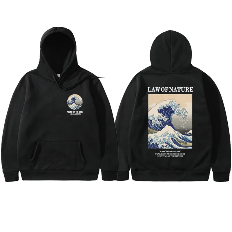 2022Japanesewaveprintingstreetwearhoodiesmenandwomenwool