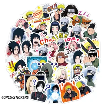 

40pcs Cartoon Anime NARUTO Waterproof Stickers for Laptop Travel Luggage DIY Scrapbooking Diary Photos Albums Decoration