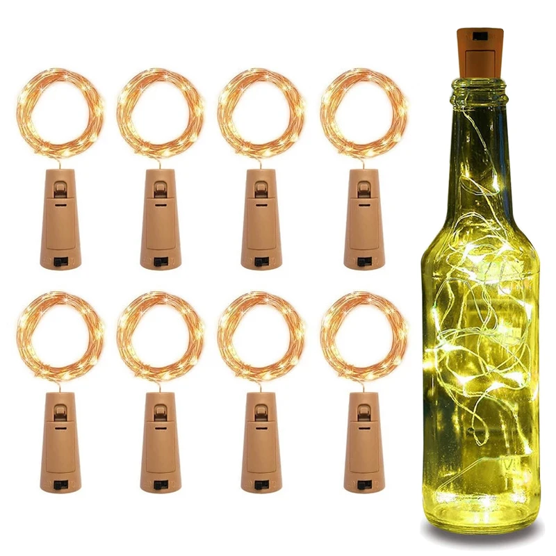 20LED DIY Cork Wine Bottle LED String Light 4 8pcs Fairy Lighting Strip Garland Party Wedding