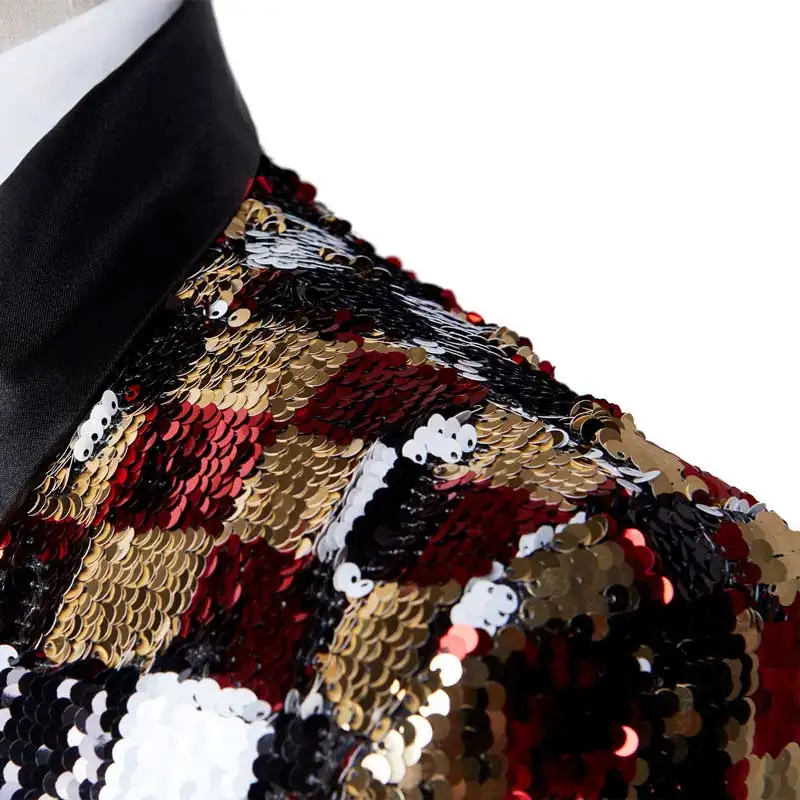 Blazer à Paillettes Pour Homme – Coupe Régulière Moderne – Idéal Pour Fête, Soirée, Scène – Extensible Et Léger – Couleur Unie