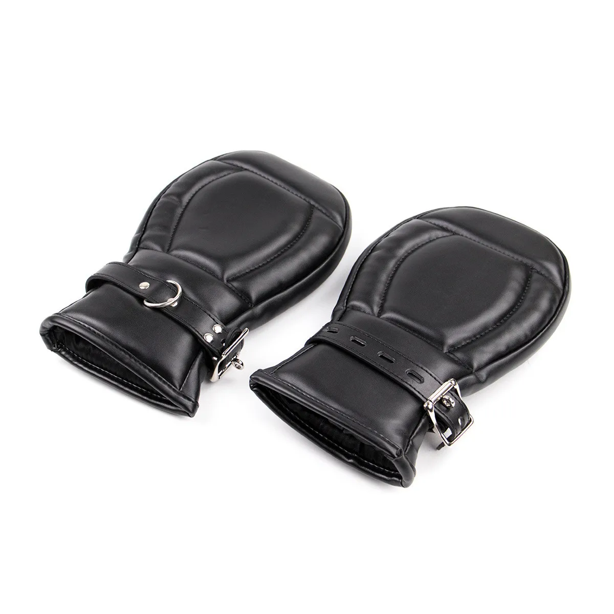 Exotic Costumes Leather Fetish Hand Bondage Boxing Gloves with Lockable Adjustable Strap for Cosplay Accessory heated gloves for men