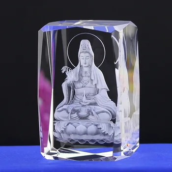 

3D Laser K9 Crystal Buddhist Arya Avalokiteshvara Samantabhadra Manjusri Ksitigarbha Bodhisattva Home decoration accessories