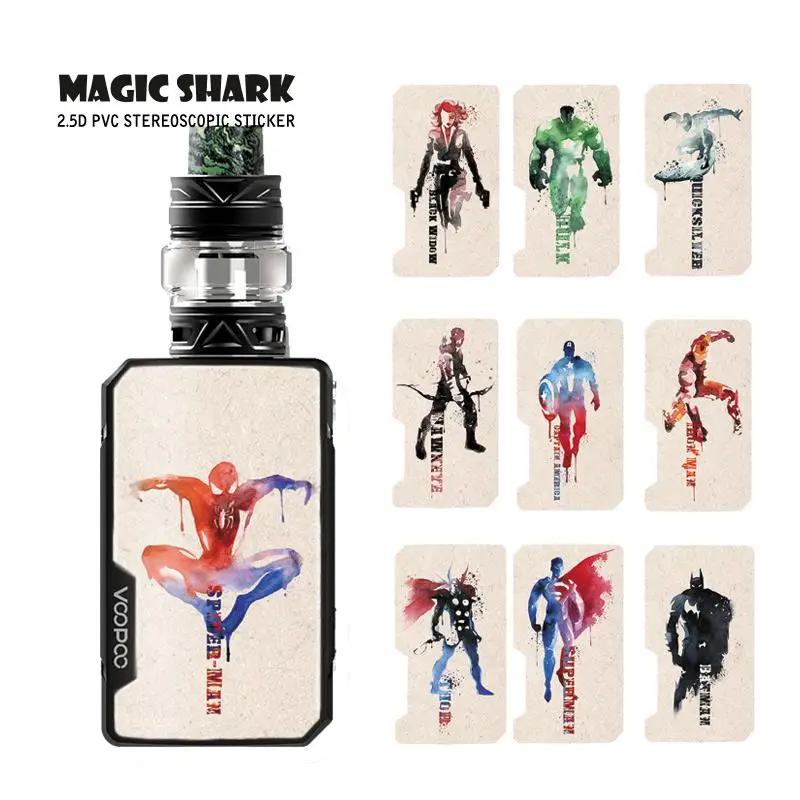 

Magic Shark Captain American Iron Man Marvel DC Batman Superman Hulk Avengers Case Sticker Film Skin for Voopoo Drag Mini Kits