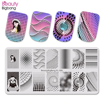 

Beautybigbang Nail Art Stamping Plates Fantasy Dot Point Vortex Girl Image Stainless Steel Nails Stamping Template Mold XL-086