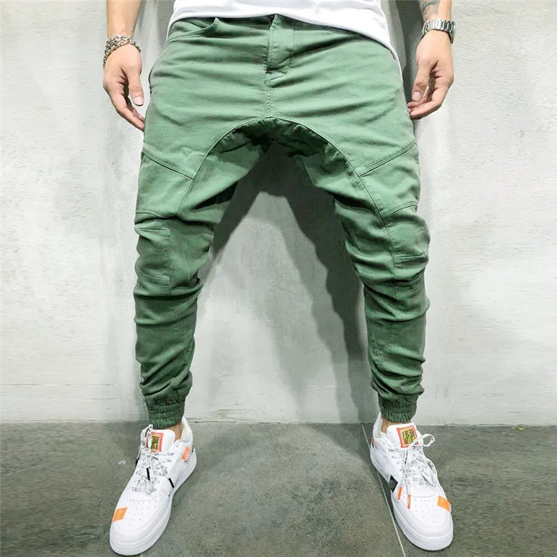 Army Green Хип-хоп мужские Новые однотонные свободные рабочие брюки с несколькими карманами, мужские брюки, Jaqueta Pantalones Hombre O10 - Цвет: Army Green