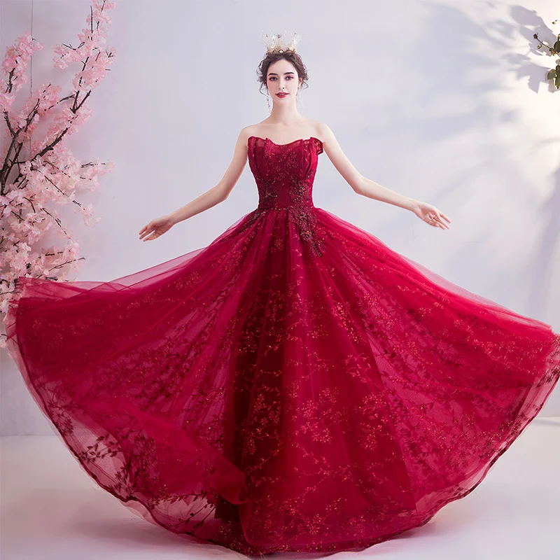 Vestido de festa красный платье для выпускного бала без рукавов, с кружевными аппликациями, пайетками Длинные вечерние праздничные платья для выпускного вечера vestido de festa longo - Цвет: As Picture