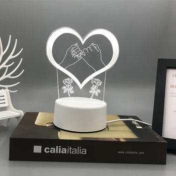

New Night Lights 3D Lamp Romantic Palm Children's Bdside Lamp LED Decorative Table Lamp Valentine's Day Christmas Wife's Gift