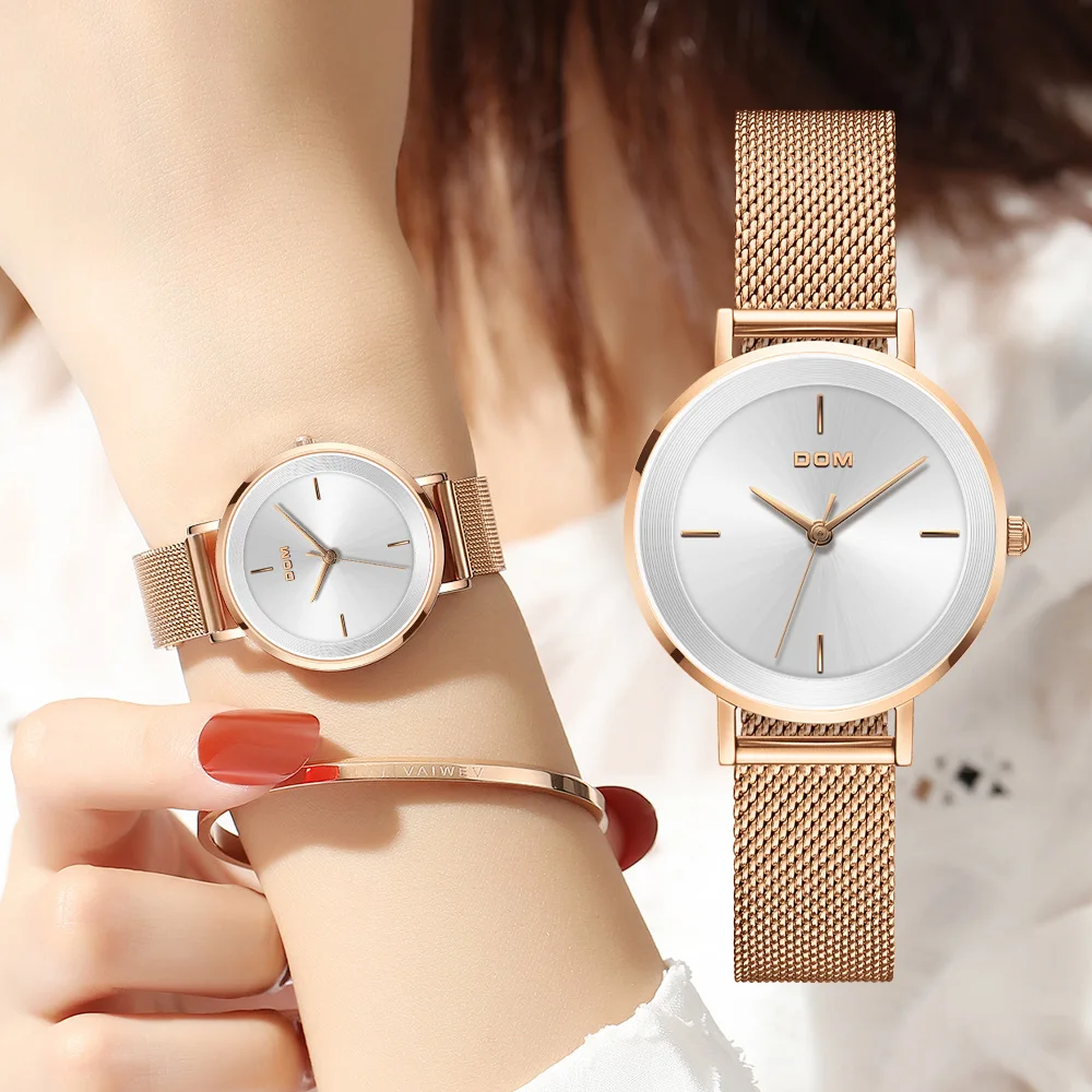 DOM New Women Luxury Brand Watch Simple Quartz Lady Waterproof Wristwatch Female Fashion Casual Watches Clock reloj mujer G-1307