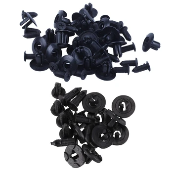 

25 Pcs Plastic Push in Bumper Fender Door Rivets Clip 8mm Hole Black & 10Pcs Plastic Fastener Clip 8mm for Nissan