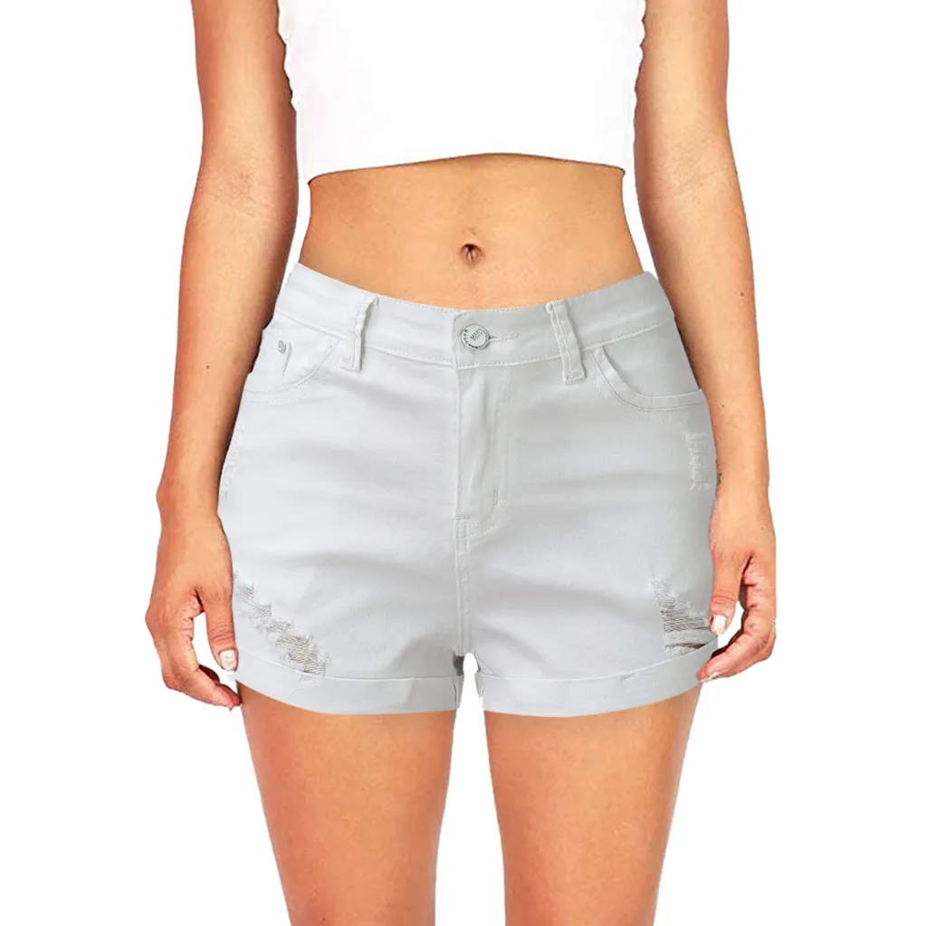 

Jeans Women Denim Pants Shorts Low Waisted Washed Ripped Hole Short Mini Jeans for women jean femme   2020 Jeans