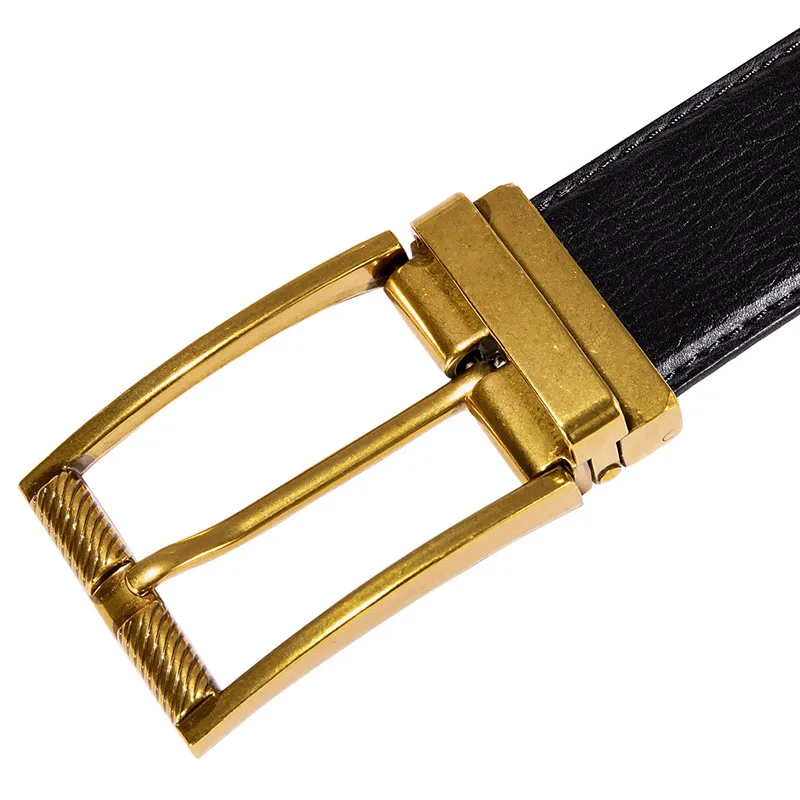 Высокий мужской ремень из натуральной кожи с пряжкой сплава Belt3.5 Ретро для