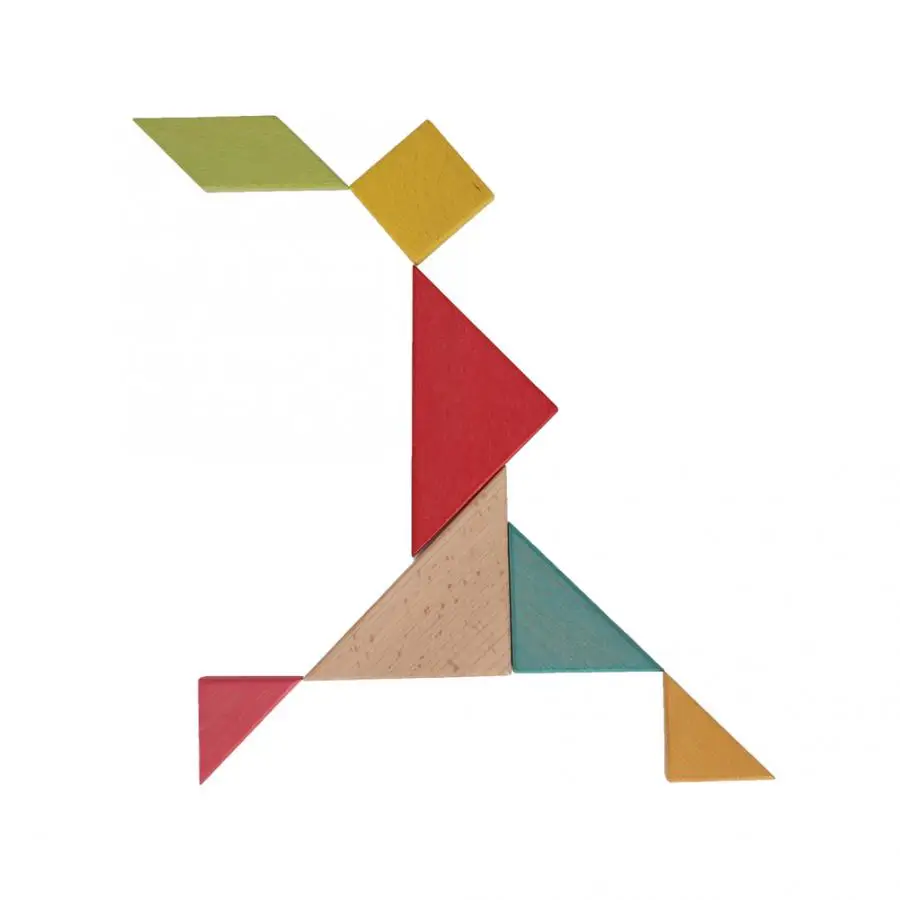 DIY Tangram головоломка деревянная доска Танграм в игры-головоломки Дети геометрическая форма интерактивное обучение игрушка с инструкцией