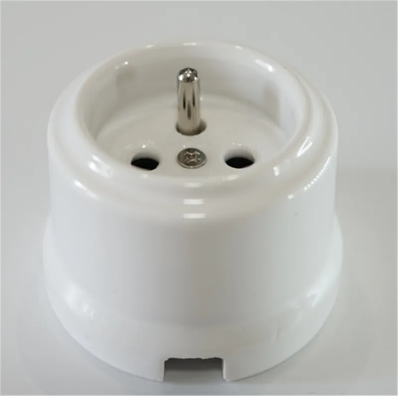 Soquete de parede retro francês da porcelana,