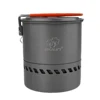 1.5L Camping Heat Exchanger Pot Outdoor Portable Cookware Picnic Quick Heating Kettle Folding Handle Pot 1-2 Person 3