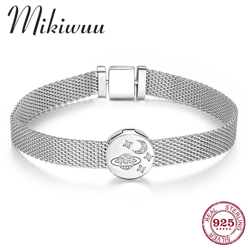 Женские браслеты из серебра 925 пробы с подвеской счастливая планета Клипсы