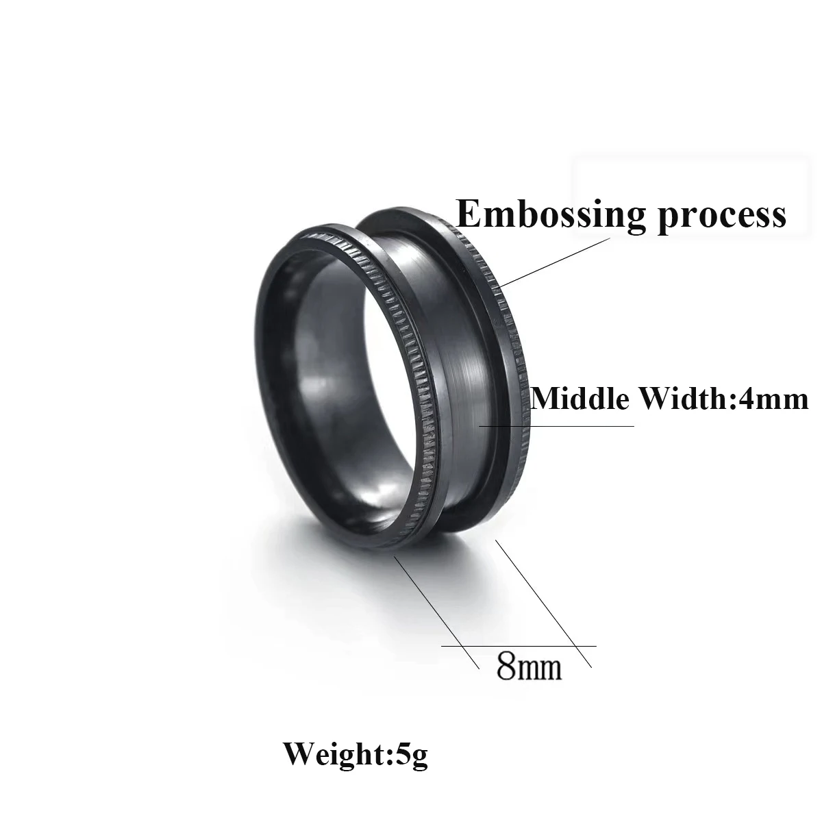 

10Pc/Lot 8mm Handmade Metal Blank Rings DIY Jewelry Making Supplies Craft Stainless Steel Empty Groove Handmake Ring Accessories