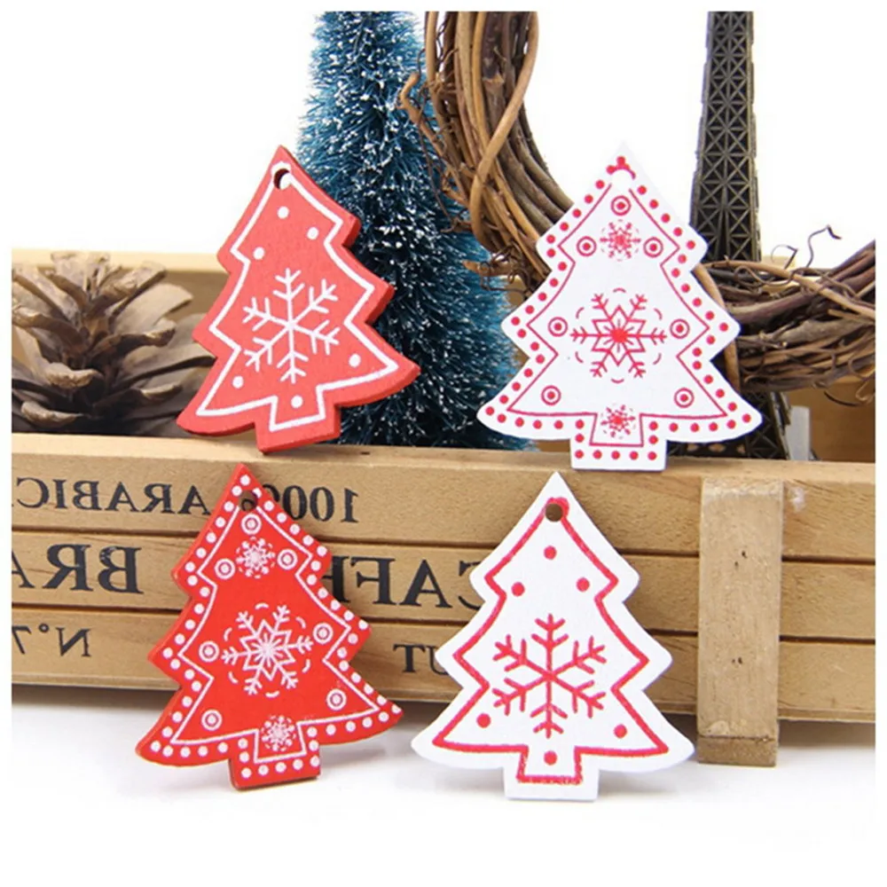 

10pcs/set 5CM New Year Natural Wood Christmas Ornaments Pendant Hanging Gifts Xmas Tree Decor Home Wedding Decoration