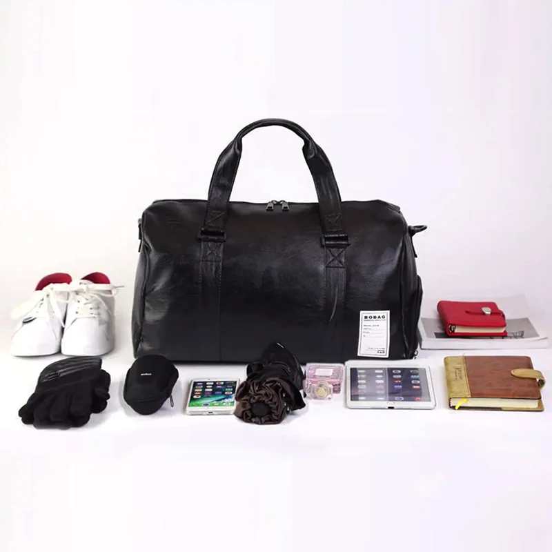 gym bag or backpack - PU Leather Sports Gym Bag Strip Training Bags Women Men Stylish Fitness Handbag Large Travel/Luggage Tote