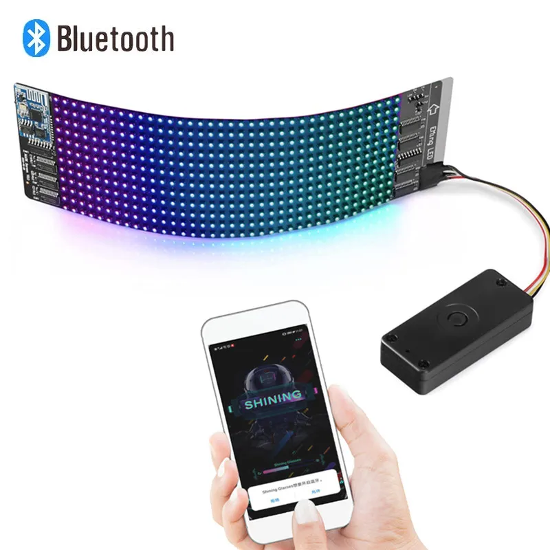 RGB Bluetooth APP control LED Screen Removable T-Shirts LED