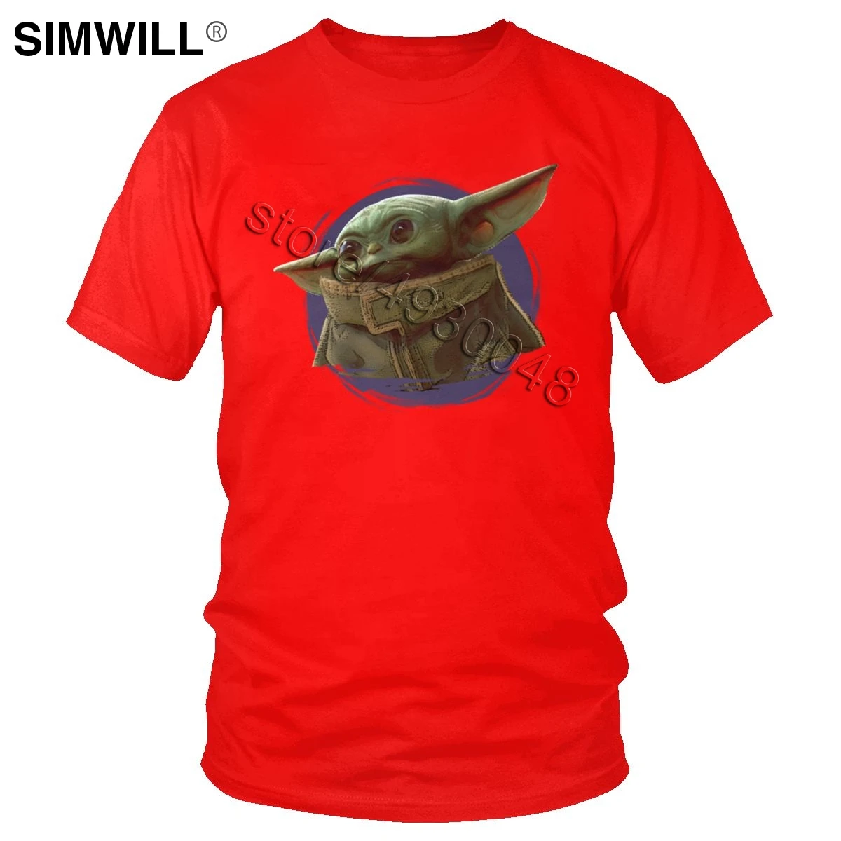 Kawaii ребенок футболка Yoda Для мужчин хлопковая толстовка с принтом «Звездные войны», футболка с короткими рукавами летняя футболка для мальчиков красивый фильм футболка стандартного кроя Топы в подарок - Цвет: Красный