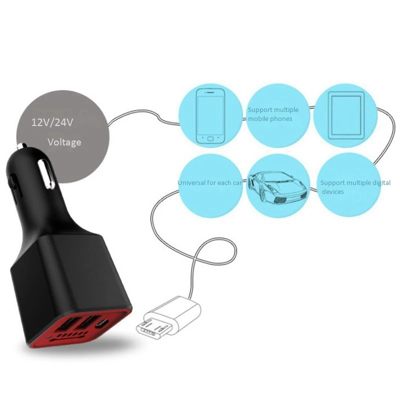 Отрицательный Ион ионизатор для очистки воздуха 3 Usb порт автомобильное зарядное устройство Портативный автомобиль