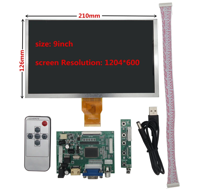 Monitor para Raspberry Lcd com Hdmi Polegada 1024*600 Tela Vga Driver Board pi Banana Laranja Mini Computador 7 - 8 9 10.1 - Imagem 5