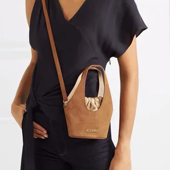 

New Luxury Designer Small Bucket Bag Women Leather Mini Shoulder Bag Lady Solid Color Crossbody Bag Small Totes Travel Handbags