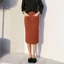 Женская юбка с разрезом, высокая талия, сексуальные, вязанные, женские, длинные, Теплые юбки, весна и осень, зима, новинка, Faldas Mujer Moda
