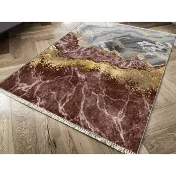 

Slip-resistant Outsole Digital Print Velvet Carpet Lava Life Gold 80x200 cm