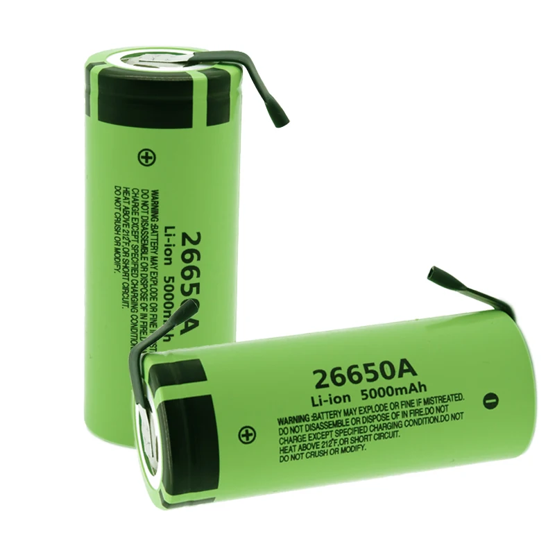Оригинальная Высокая емкость 26650A 26650 5000mAh литиевая батарея для фонарика power Bank литий-ионные аккумуляторы+ никелевый лист