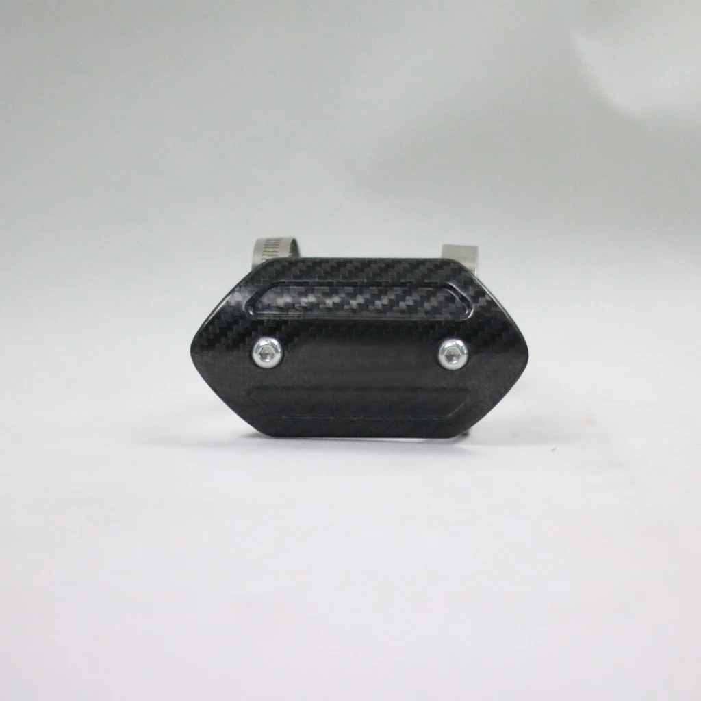 Motorcycle Exhaust Muffler Heat Shield Cover, 4 inch 100mm Carbon Fiber Heel Guard Protector, Black